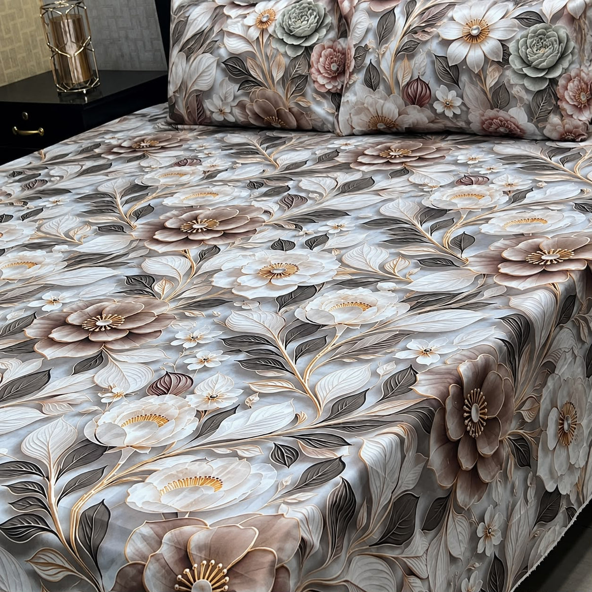 9D Digital Bedsheets cotton stuff king size 3pcs