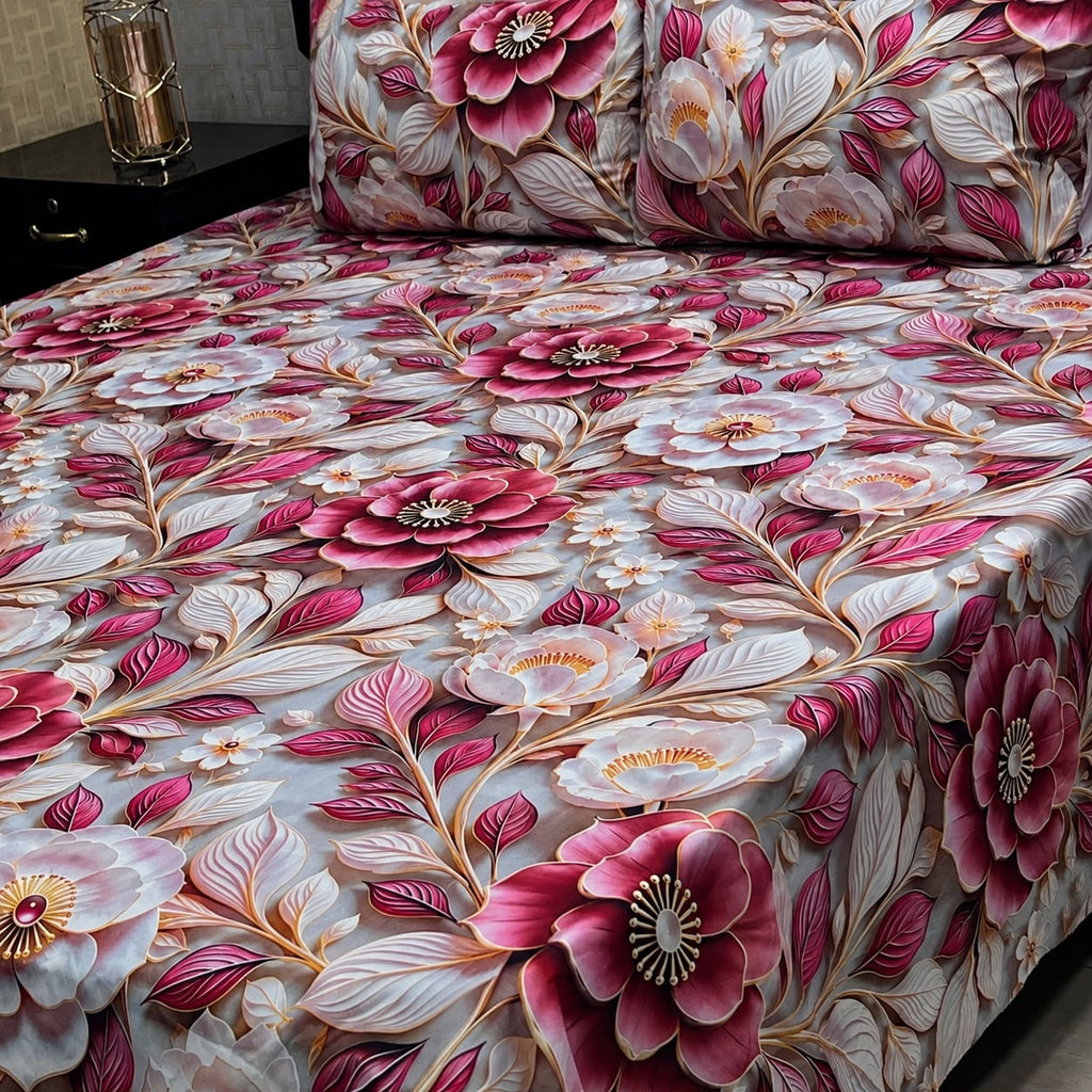 9D Digital Bedsheets cotton stuff king size 3pcs