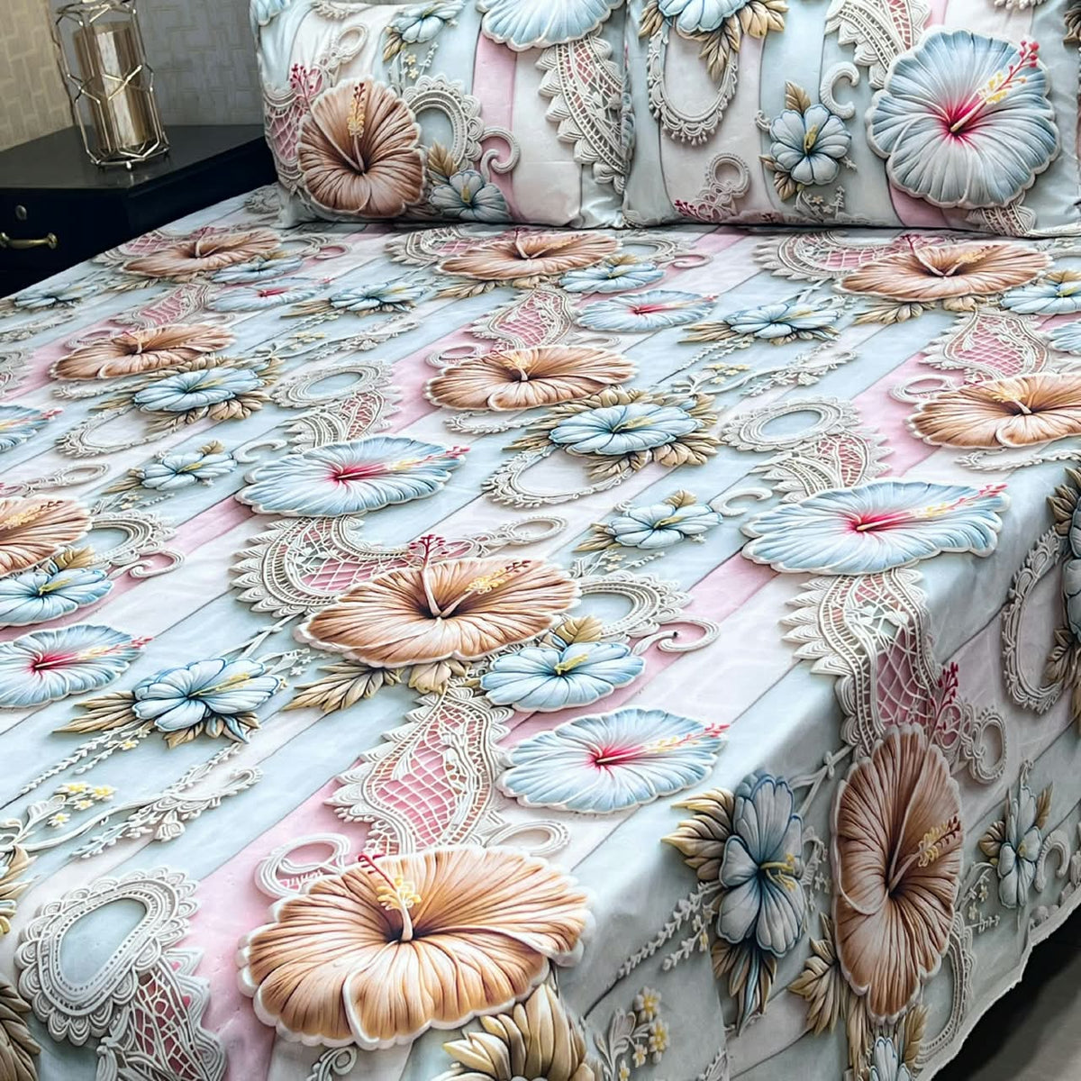 9D Digital Bedsheets cotton stuff king size 3pcs