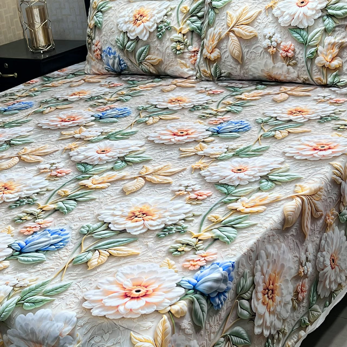 9D Digital Bedsheets cotton stuff king size 3pcs