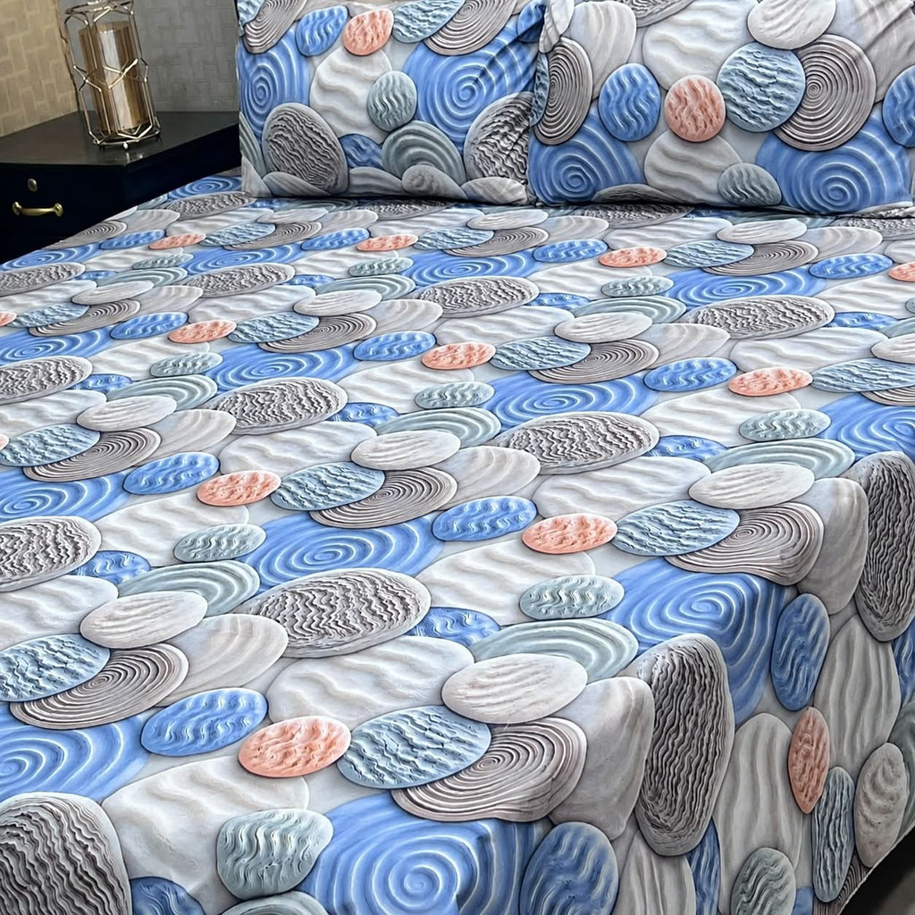9D Digital Bedsheets cotton stuff king size 3pcs