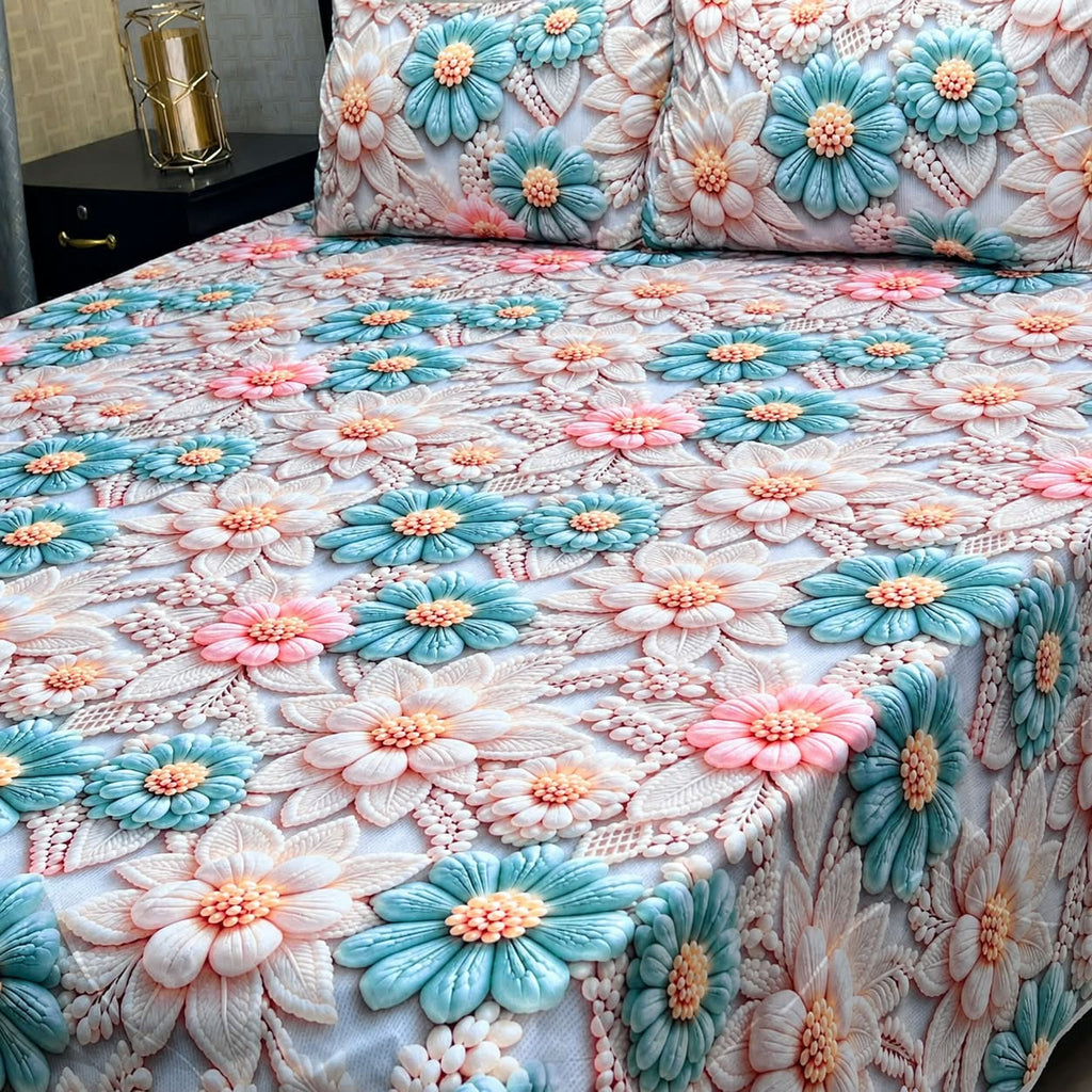9D Digital Bedsheets cotton stuff king size 3pcs