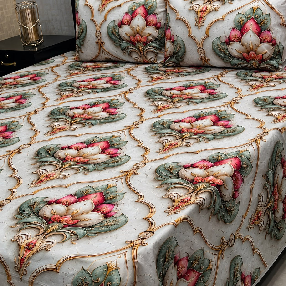9D Digital Bedsheets cotton stuff king size 3pcs