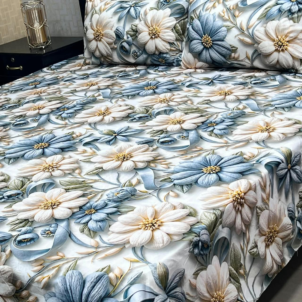 9D Digital Bedsheets cotton stuff king size 3pcs