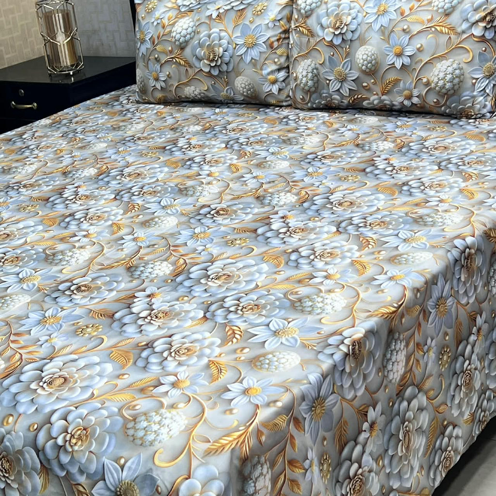 9D Digital Bedsheets cotton stuff king size 3pcs