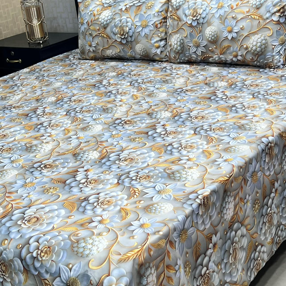 9D Digital Bedsheets cotton stuff king size 3pcs