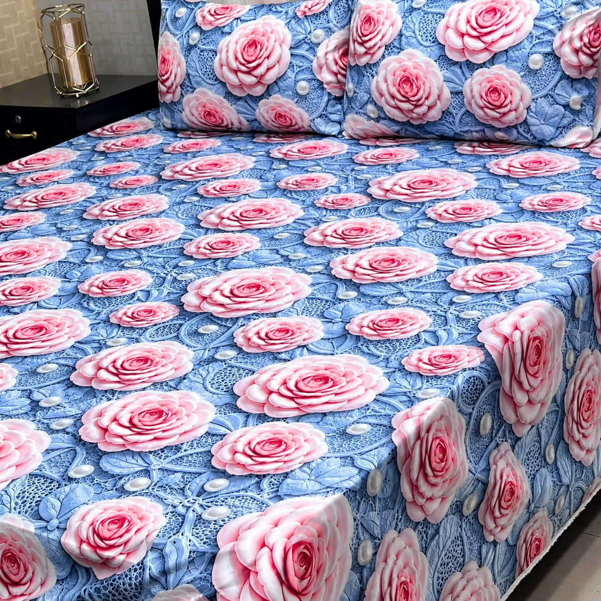 9D Digital Bedsheets cotton stuff king size 3pcs
