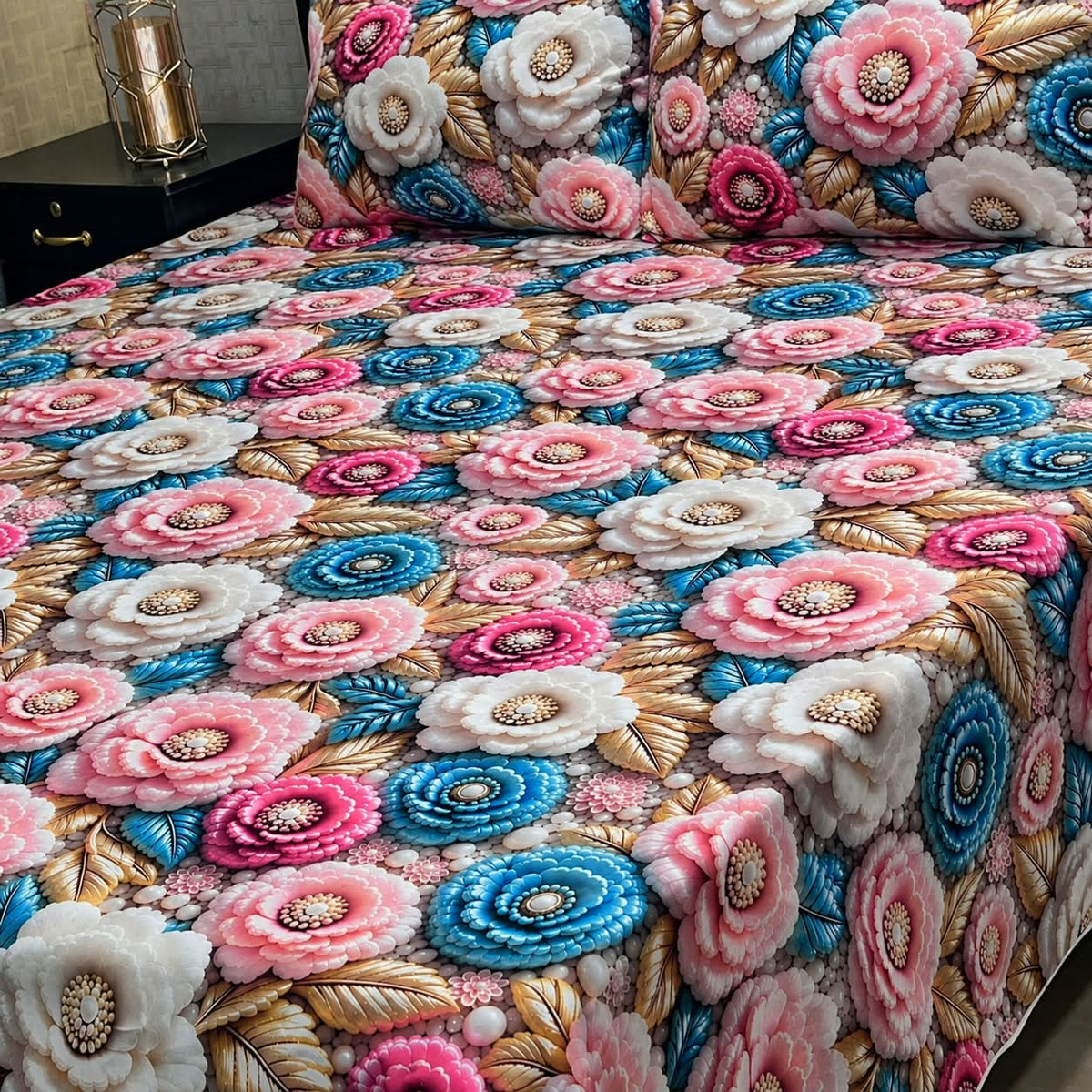 9D Digital Bedsheets cotton stuff king size 3pcs