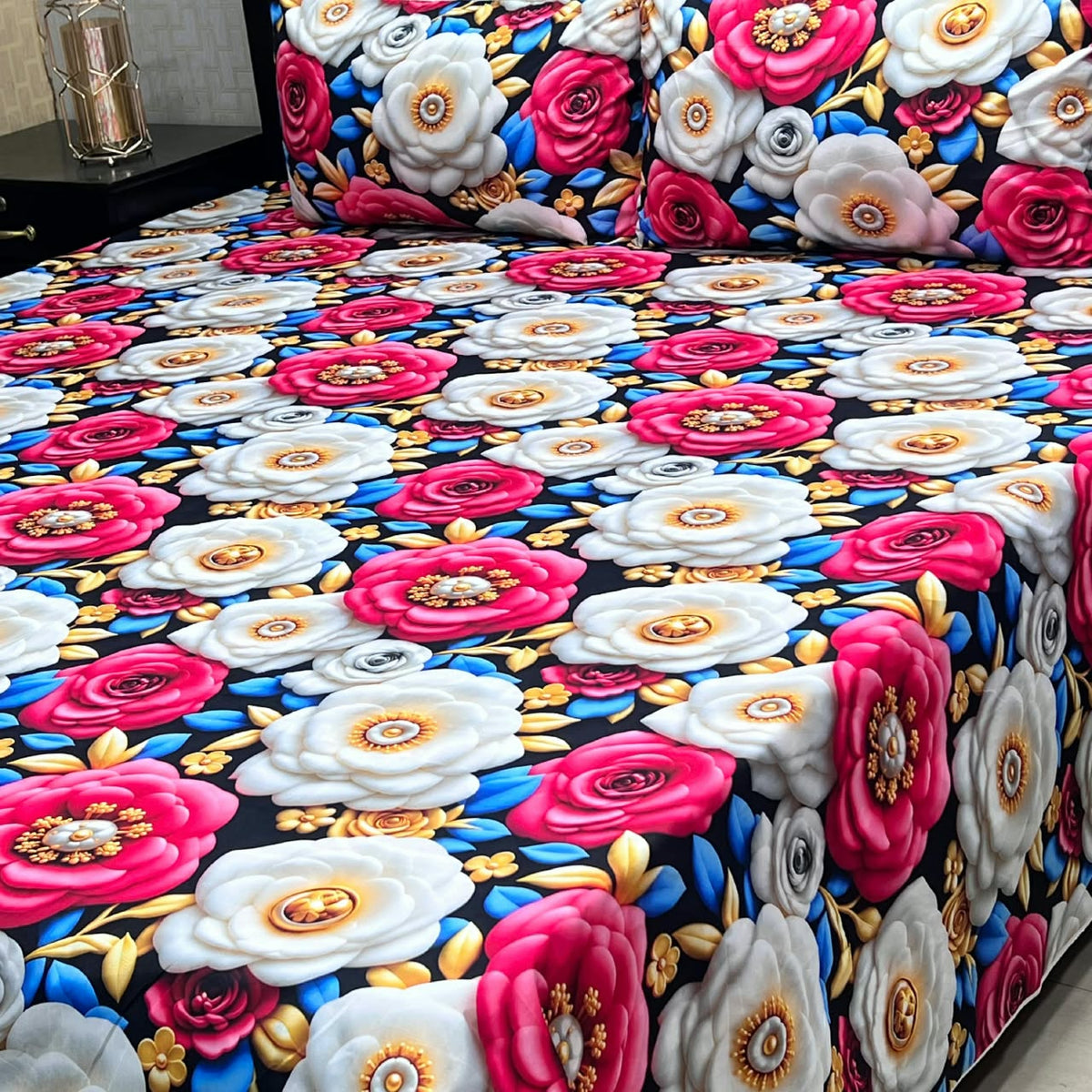 9D Digital Bedsheets cotton stuff king size 3pcs