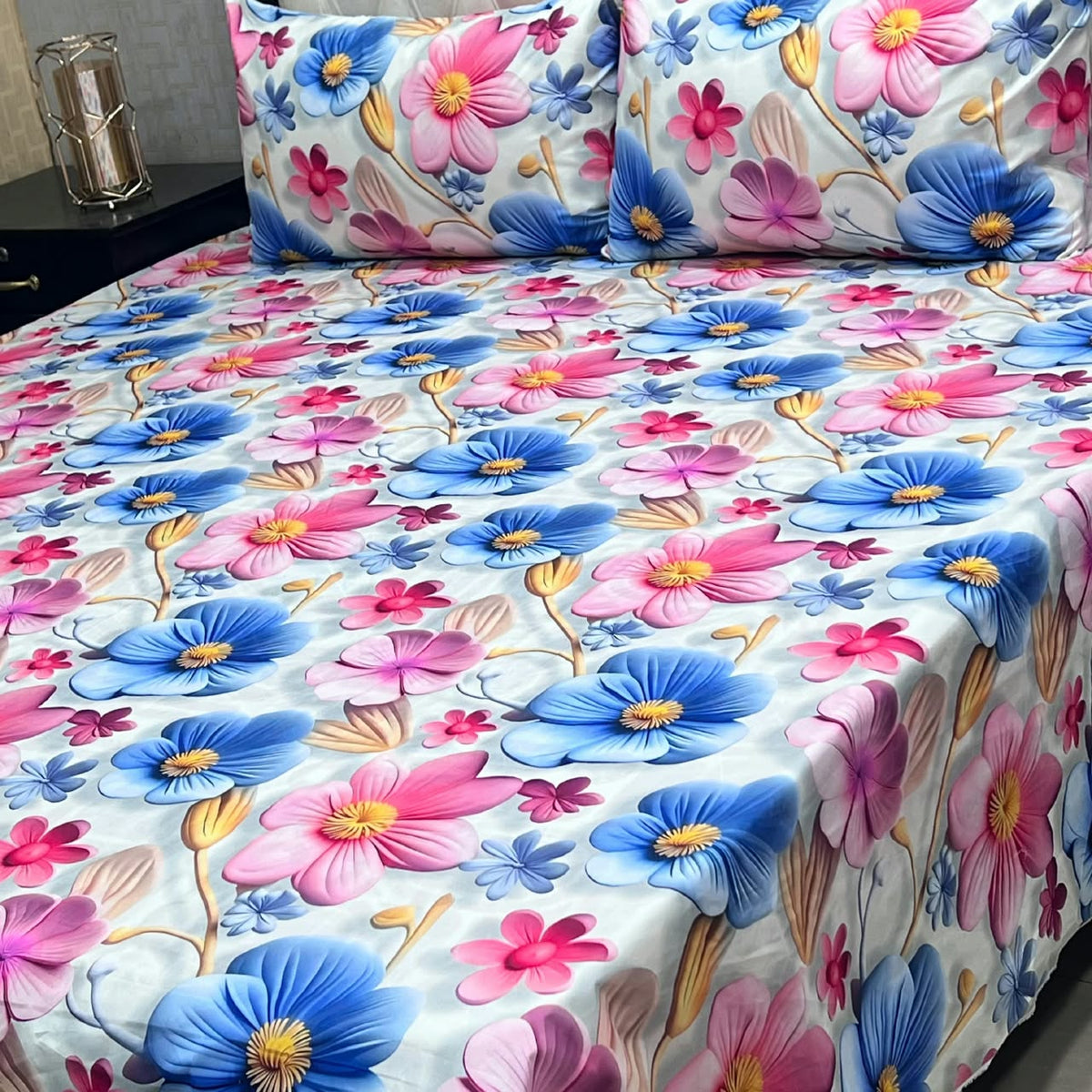 9D Digital Bedsheets cotton stuff king size 3pcs