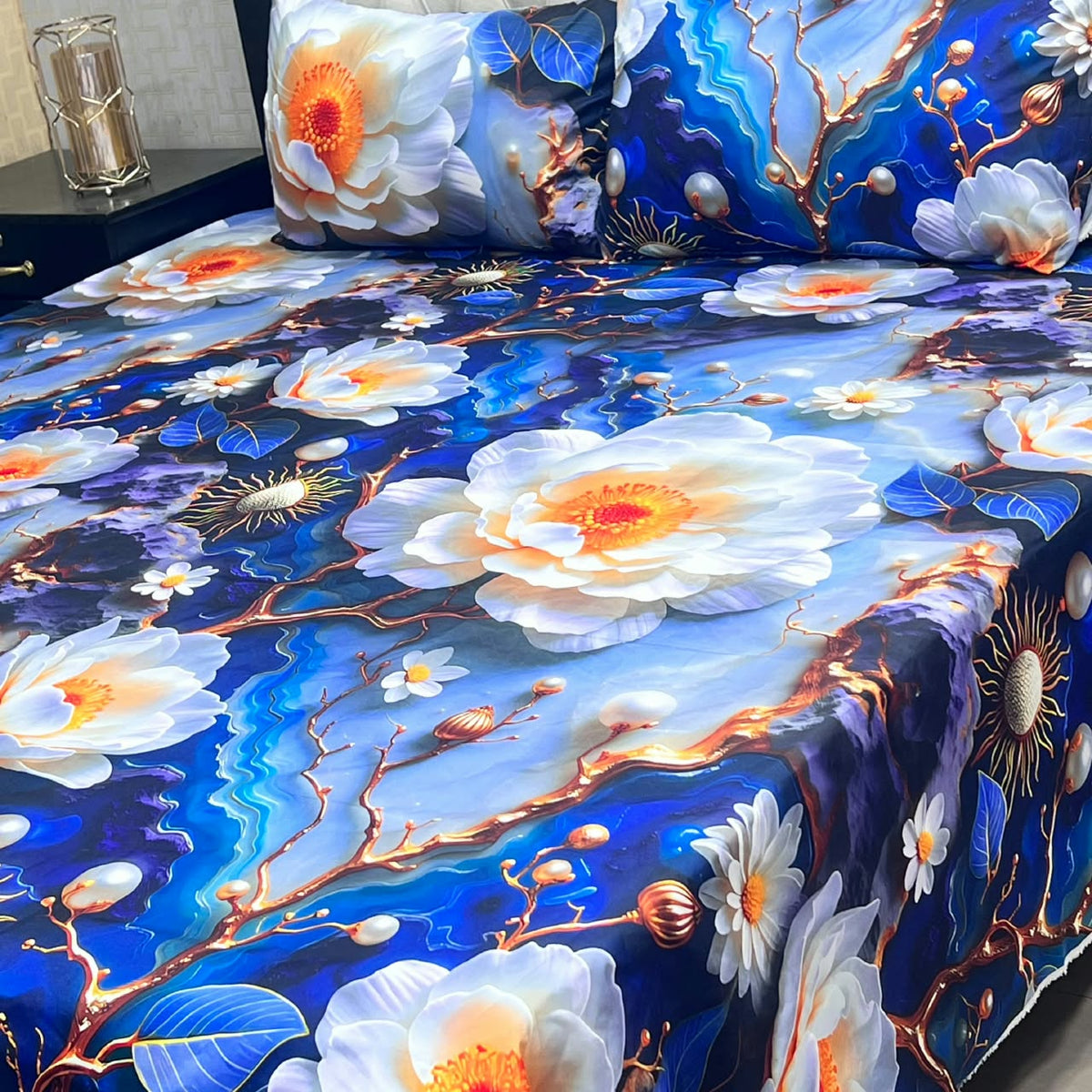 9D Digital Bedsheets cotton stuff king size 3pcs